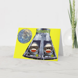 Cartão Gemini Sock Monkeys