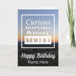 Cartão Gemini Zodíaco Diversão Características Aniversári