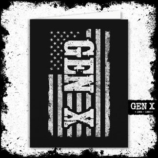Cartão Gen X Gen Xer Generation X American Flag Gen X