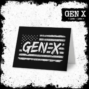 Cartão Gen X Gen Xer Generation X American Flag Gen X