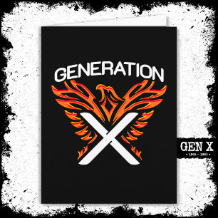 Cartão Gen X Gen Xer Phoenix Bird Generation X