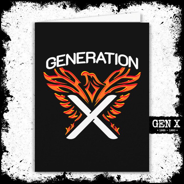 Cartão Gen X Gen Xer Phoenix Bird Generation X (Criador carregado)