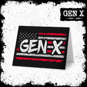 Cartão Gen Xer Generation X American Flag Gen X