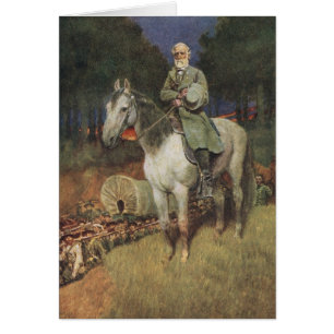 Cartão General Lee em seu carregador famoso, 'Traveller