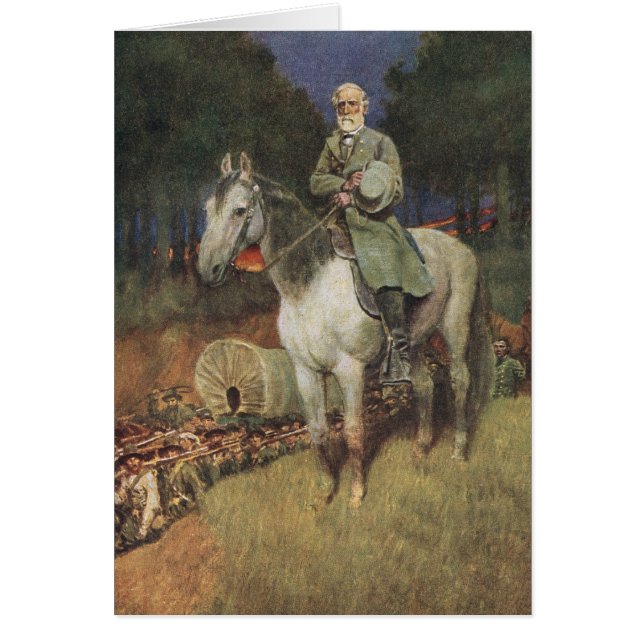 Cartão General Lee em seu carregador famoso, 'Traveller (Frente)