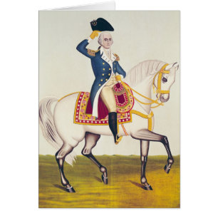 Cartão General Washington em um carregador branco, c.1835