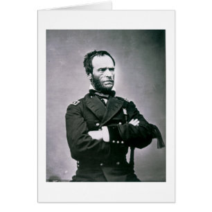 Cartão General William T. Sherman (1820-91) (foto b/w)