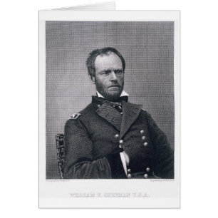 Cartão General William Tecumseh Sherman, gravado após um
