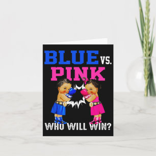 Cartão Gênero Revela Azul Vs Rosa Bebês Étnico Boxin Bo