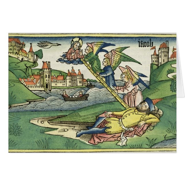 Cartão Génese 28 a escada de 10 Jacob, 'do Nuremberg (Frente Horizontal)