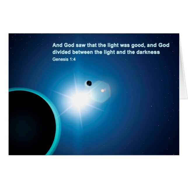 Cartão Gênesis - Luz E Escuridão (Frente Horizontal)