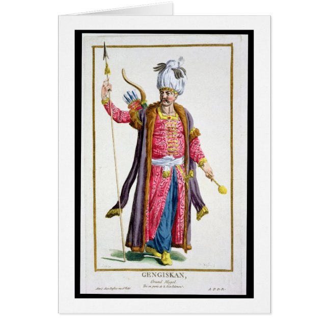 Cartão Genghis Khan (c.1162-1227) 'de DES Estam de (Frente)