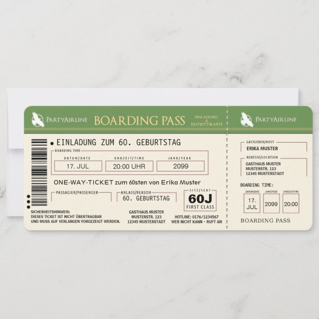 cartão genial de convite a 60. Aniversário (Frente)