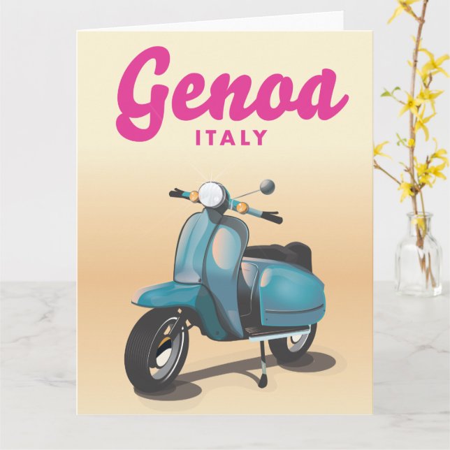 Cartão Gênova Itália scooter (Flor Amarela)