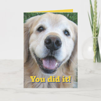 Cartão Gentil Ouro Retriever Parabéns Formando - Você Fez