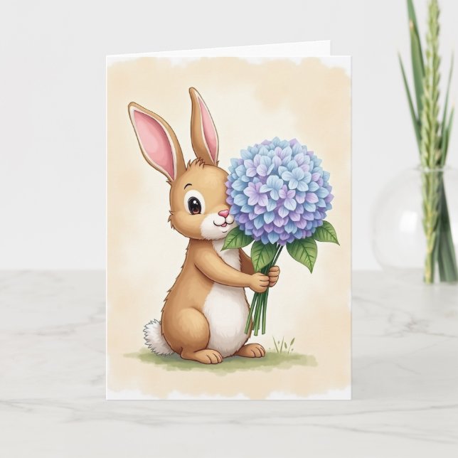 Cartão Gentle Furry Friend Flower Card (Frente)