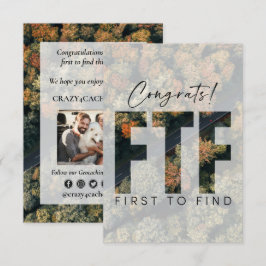 Cartão Geocaching Primeiro a Encontrar o Cache Parabéns P