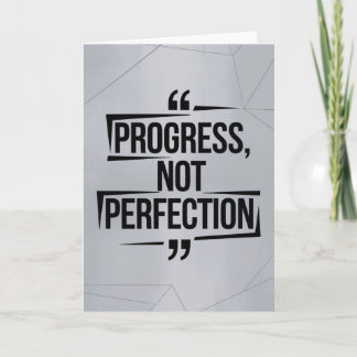 Cartão Geometric Silver Progress Not Perfection Motive