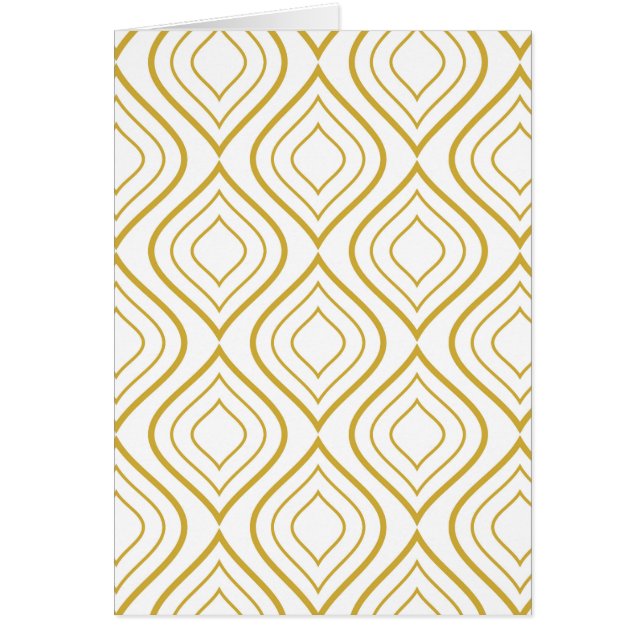 Cartão Geométrico abstrato, branco e dourado (Frente)