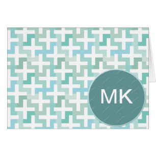 Cartão Geométrico verde de Seafoam