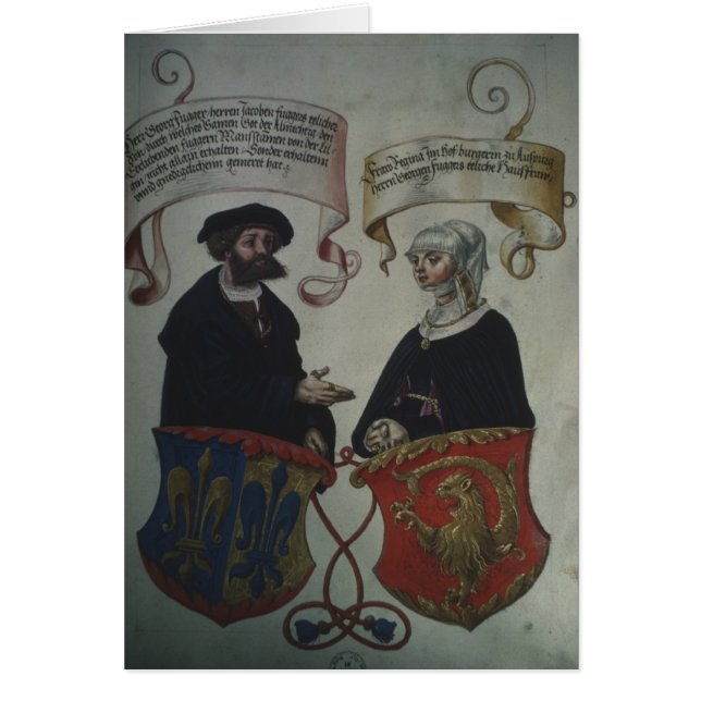 Cartão Georg Fugger sua esposa Regina Imhoff, 'Geheim (Frente)