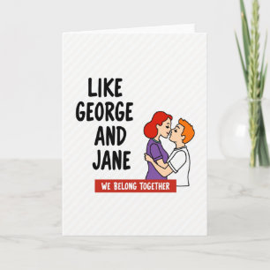 Cartão George e Jane Amam Juntos