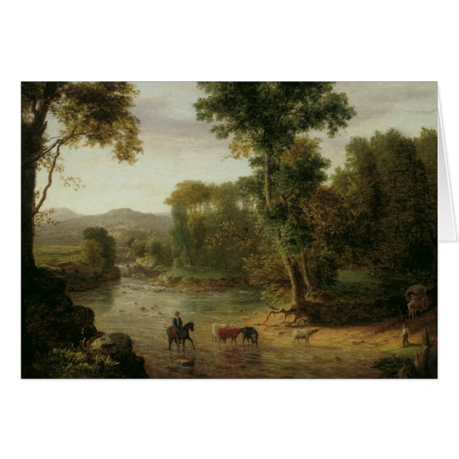 Cartão George Inness - Atravessando o Ford (Frente Horizontal)