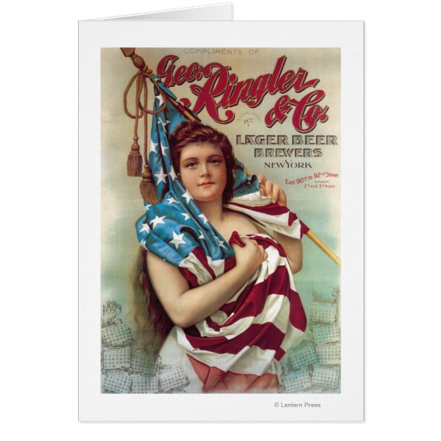 Cartão George Ringler & CO. Cerveja Poster (Frente)