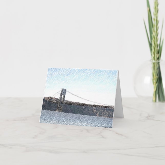 Cartão George Washington Bridge's View Of The Hudson (Frente)