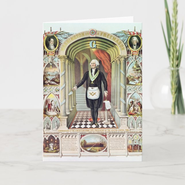 Cartão George Washington como Freemason (Frente)