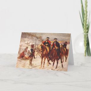 Cartão George Washington e Lafayette na Valley Forge