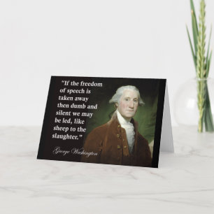 Cartão George Washington Freedom of Speech Quote