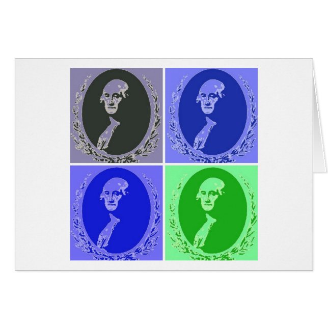 Cartão George Washington PopArt (Frente Horizontal)