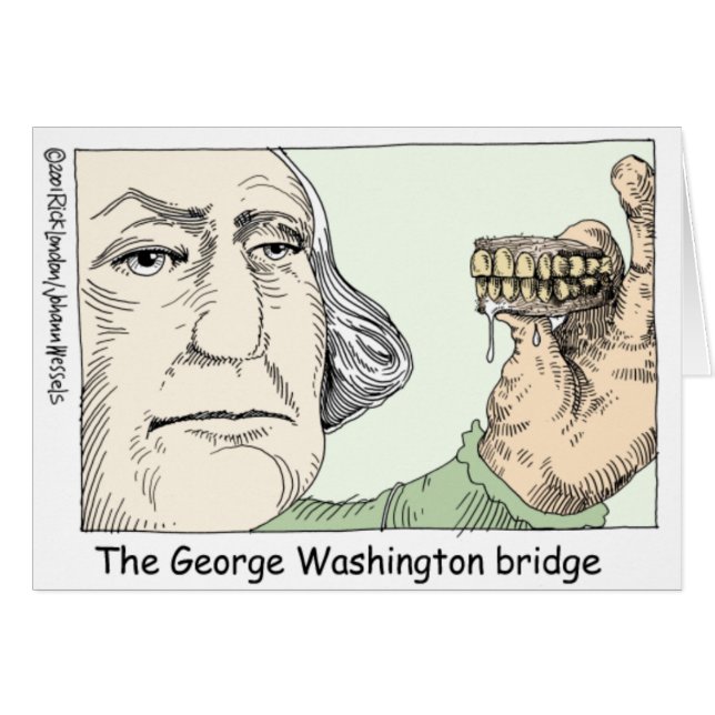 Cartão George Washington Teeth Engraçados e Coleções (Frente Horizontal)