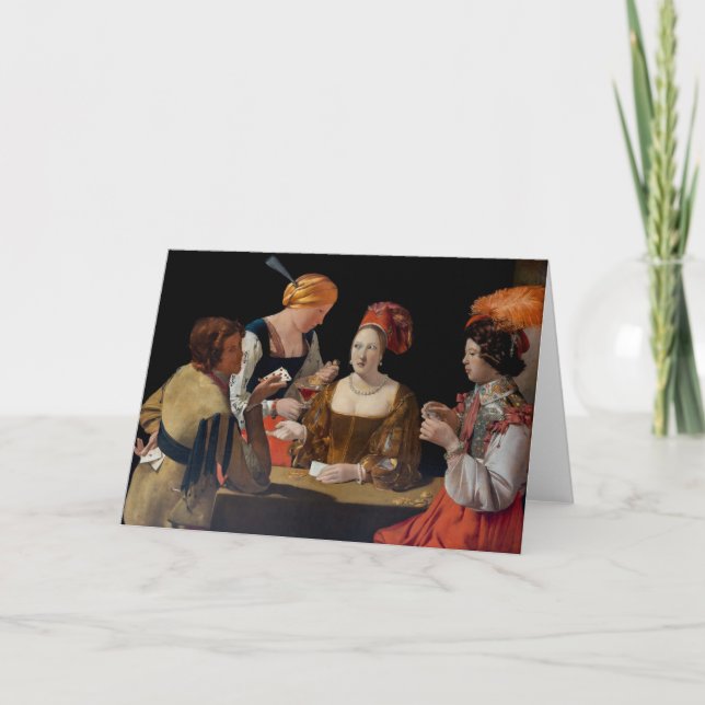 Cartão Georges de la Tour - Bate com Ás de Ouros (Frente)