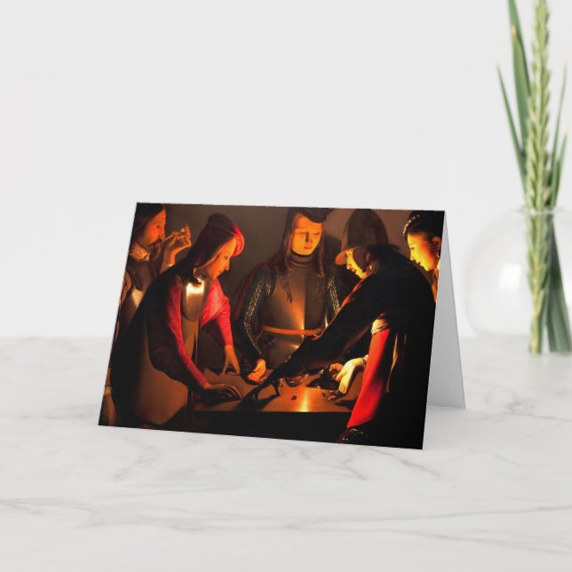 Cartão Georges de la Tour - Os Jogadores dos Dícios (Frente)