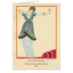 Cartão Georges Lepape Vintage Art Deco Fashion Lassitude