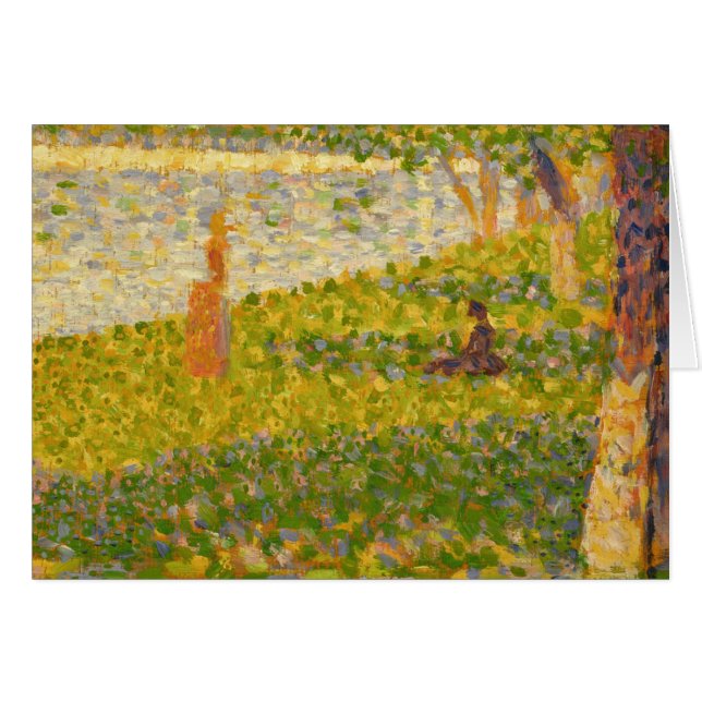 Cartão Georges Pierre Seurat | Mulheres na margem do rio, (Frente Horizontal)