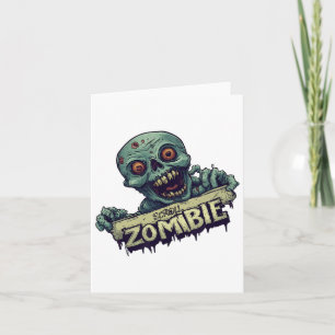 Cartão Geração De Halloween Com O Costume De Scroll Zombi
