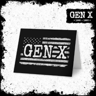 Cartão Geração X American Flag Orud Gen Xer Gen X
