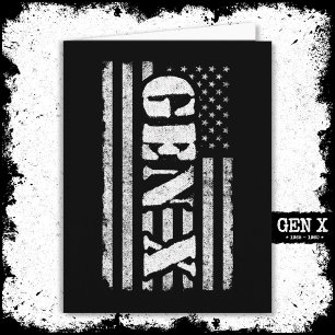 Cartão Geração X American Flag Orud Gen Xer Gen X