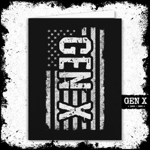 Cartão Geração X Gen Xer American Flag Gen X