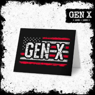 Cartão Geração X Gen Xer American Flag Gen X