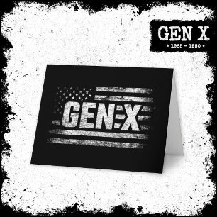 Cartão Geração X Gen Xer Gen X American Flag Gen X