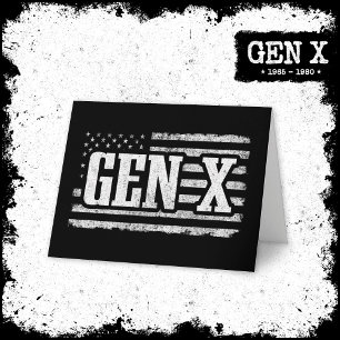 Cartão Geração X Gen Xer Orud American Flag Gen X