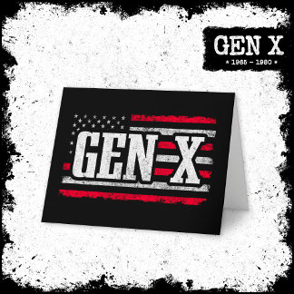 Cartão Geração X Gen Xer Orud American Flag Gen X