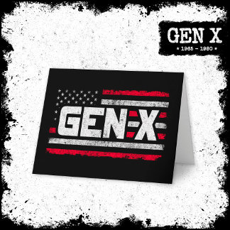 Cartão Geração X Orud Gen Xer American Flag Gen X