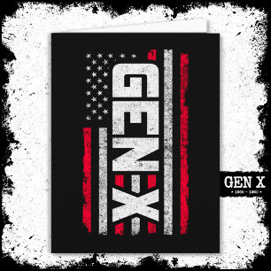 Cartão Geração X Orud Gen Xer American Flag Gen X