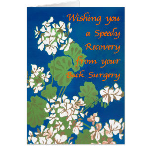 Cartão Gerânios brancos em azul ficam bem atrás da cirurg