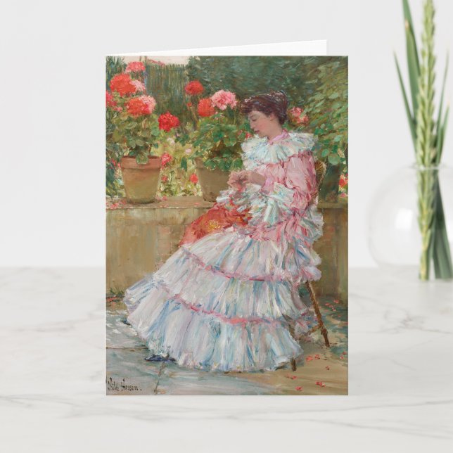 Cartão Geranios | Childe Hassam (Frente)